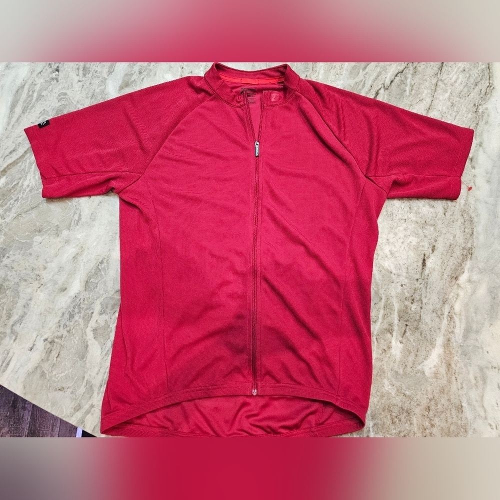 Bontrager Solstice Red Cycling Jersey Men's M Semi-Fitted 3-Pocket 100% Polyeste